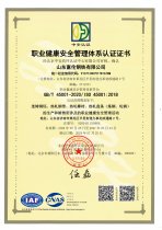 職業(yè)健康安全管理體系認(rèn)證證書(shū) 24年度